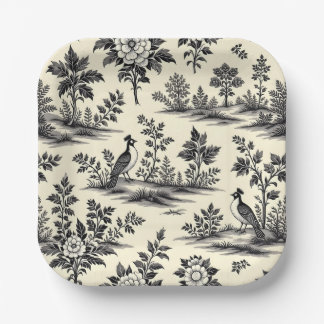 Decorative French toile pattern Papieren Bordje