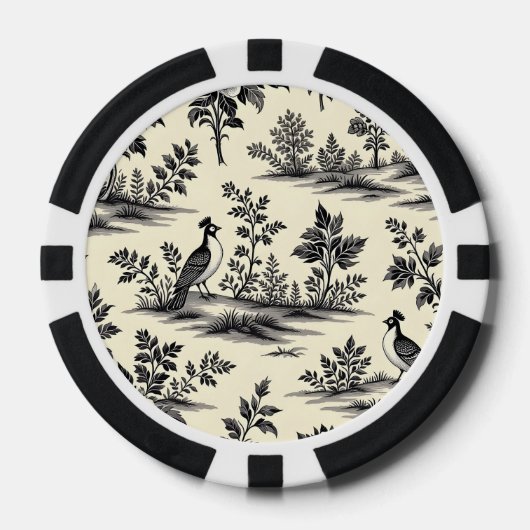 Decorative French toile pattern Poker Chips (Voorkant)