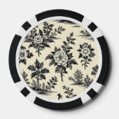 Decorative French toile pattern Poker Chips (Achterkant)