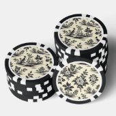 Decorative French toile pattern Poker Chips (Opstapeling)