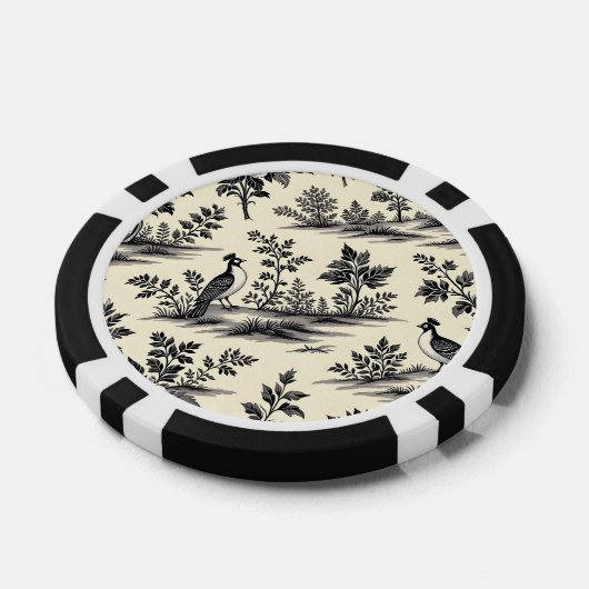 Decorative French toile pattern Poker Chips (Enkel)