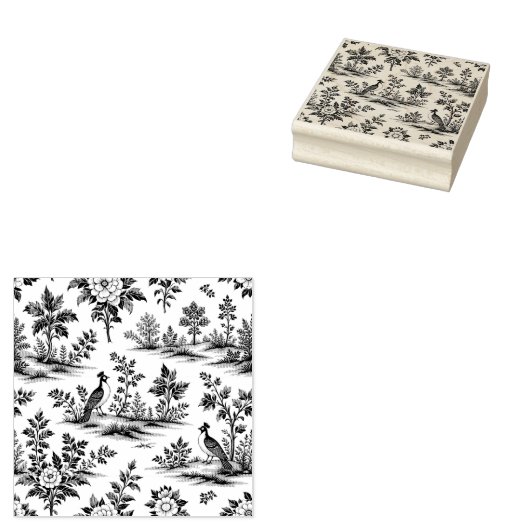 Decorative French toile pattern Rubberstempel (Gestempeld)