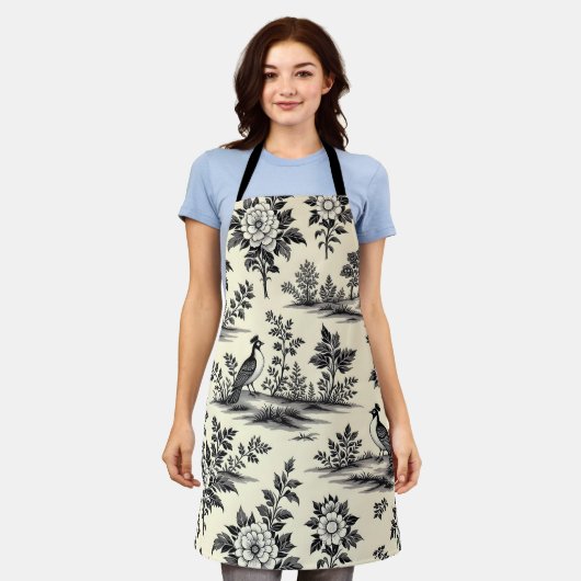 Decorative French toile pattern Schort (Gedragen)