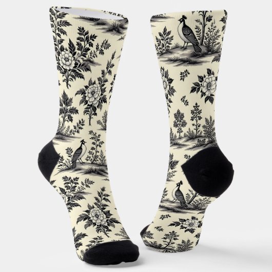 Decorative French toile pattern Sokken (Gebogen)