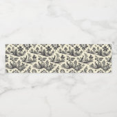 Decorative French toile pattern Waterfles Etiket (Enkel label)