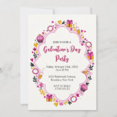 Decorative Galentines Invitation Oval Frame (Devant)