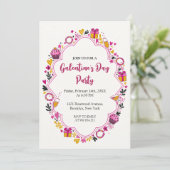 Decorative Galentines Invitation Oval Frame (Debout devant)
