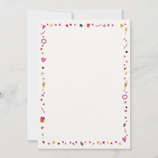 Decorative Galentines Invitation Oval Frame (Dos)