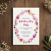 Decorative Galentines Invitation Oval Frame