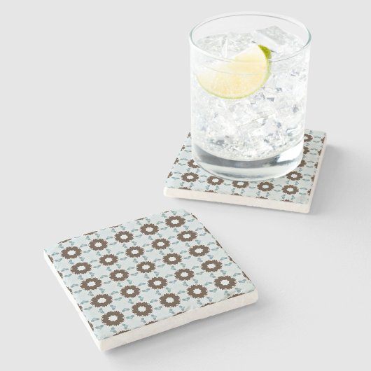 decorative geometric pattern stone coaster stenen onderzetter
