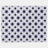 Decorative geometric patterned baby blue star fleece deken (Voorkant (Horizontaal))