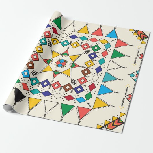 Decorative geometric repeating pattern cadeaupapier (Uitgerold)