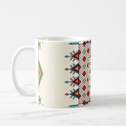 Decorative geometric repeating pattern koffiemok (Links)