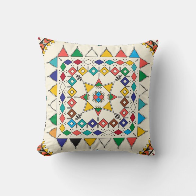 Decorative geometric repeating pattern kussen (Voorkant)