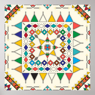 Decorative geometric repeating pattern poster