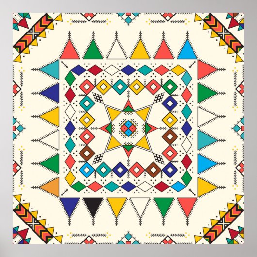 Decorative geometric repeating pattern poster (Voorkant)