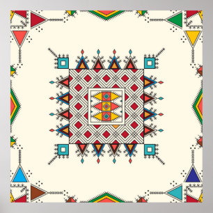 Decorative geometric repeating pattern poster