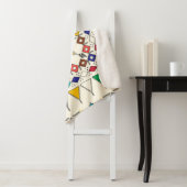 Decorative geometric repeating pattern sherpa deken (In situ)