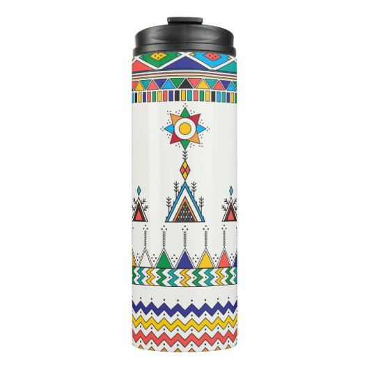 Decorative geometric repeating pattern thermosbeker (Voorkant)
