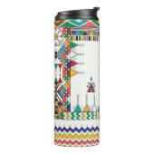 Decorative geometric repeating pattern thermosbeker (Gedraaid links)
