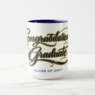 Decorative Graduation Typography in Gold and Navy Mok
