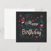 decorative happy birthday kaart (Voorkant / Achterkant)