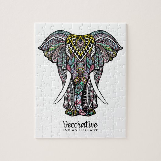 Decorative Indian Elephant Legpuzzel (Verticaal)