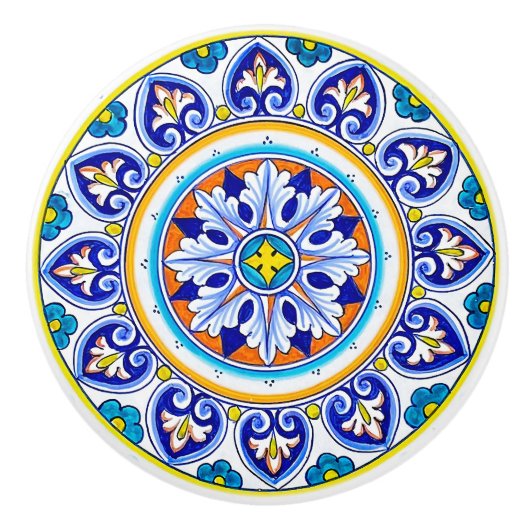 Decorative Italian Antico Deruta Elegance Keramische Knop (Voorkant)