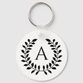 Decorative Laurel Wreath With Custom Monogram Sleutelhanger (Achterkant)