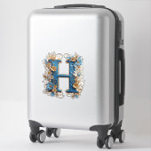 Decorative Letter H With Blue Enamel Sticker (Koffer)