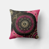 Decorative Mandala Pink and Black Throw Cushion Kussen (Achterkant)
