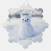 Décorative Meowy Catmas Chat Noël Carte d'ornement de Noël (Recto)