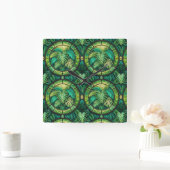 Decorative panel with a lush green tropical vierkante klok (Huis)
