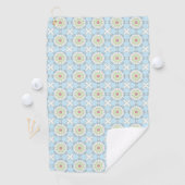 Decorative pastel blue geometric patterned golfhanddoek (Insitu)