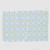 Decorative pastel blue geometric patterned golfhanddoek (Horizontaal)