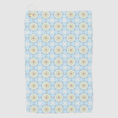 Decorative pastel blue geometric patterned golfhanddoek (Voorkant)