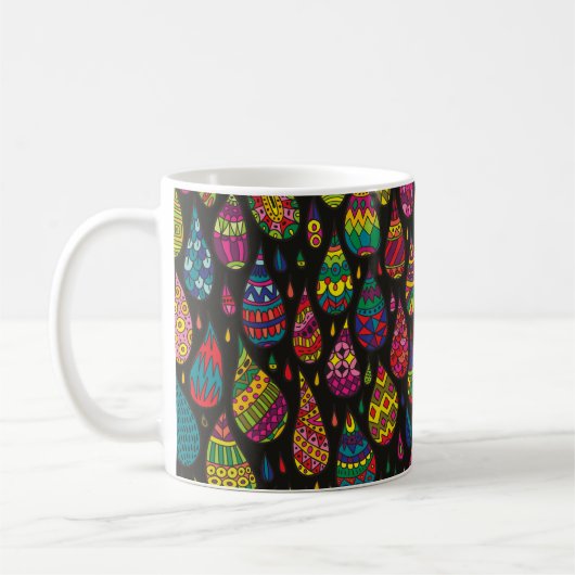 Decorative patterned drops seamless background. Br Koffiemok (Links)