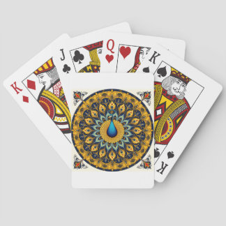 Decorative peacock bird on white pokerkaarten