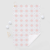 Decorative pink geometric mandala patterned golfhanddoek (Insitu)