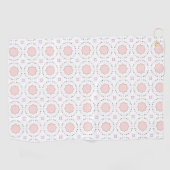 Decorative pink geometric mandala patterned golfhanddoek (Horizontaal)