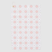 Decorative pink geometric mandala patterned golfhanddoek (Voorkant)