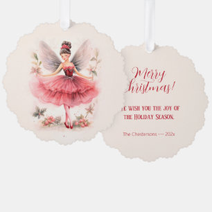 Décorative Pink Plum Fairy Vintage Carte de Noël