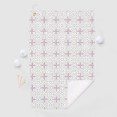 Decorative pink star geometric patterned golfhanddoek (Insitu)