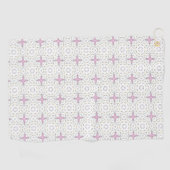 Decorative pink star geometric patterned golfhanddoek (Horizontaal)