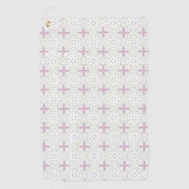 Decorative pink star geometric patterned golfhanddoek (Voorkant)