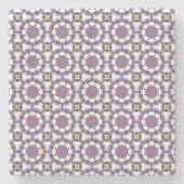 decorative purple geometric pattern  stenen onderzetter (Voorkant)
