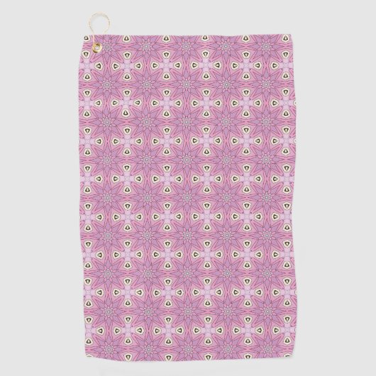 Decorative purple patterned golfhanddoek (Voorkant)