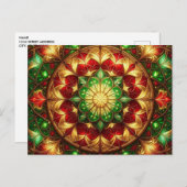 Decorative Red Green Christmas Holiday Postcard Briefkaart (Voorkant / Achterkant)
