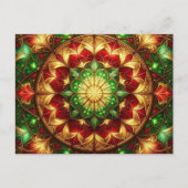 Decorative Red Green Christmas Holiday Postcard Briefkaart (Voorkant)