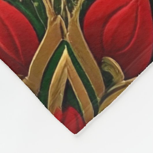 Decorative Red Green Fleece Blanket (Hoek)